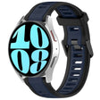 For Samsung Galaxy Watch 6 44mm 20mm Two Color Textured Silicone Watch Band(Midnight Blue+Black) - Watch Bands by PMC TechLife | Online Shopping South Africa | PMC TechLife
