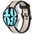 For Samsung Galaxy Watch 6 44mm 20mm Two Color Textured Silicone Watch Band(Starlight + Black) - Watch Bands by PMC TechLife | Online Shopping South Africa | PMC TechLife