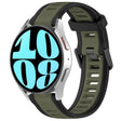 For Samsung Galaxy Watch 6 40mm 20mm Two Color Textured Silicone Watch Band(Green+Black) - Watch Bands by PMC TechLife | Online Shopping South Africa | PMC TechLife