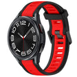For Samsung Galaxy Watch 6 Classic 47mm 20mm Two Color Textured Silicone Watch Band(Red+Black) - Watch Bands by PMC TechLife | Online Shopping South Africa | PMC TechLife