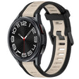 For Samsung Galaxy Watch 6 Classic 47mm 20mm Two Color Textured Silicone Watch Band(Starlight + Black) - Watch Bands by PMC TechLife | Online Shopping South Africa | PMC TechLife