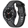 For Samsung Galaxy Watch 6 Classic 43mm 20mm Two Color Textured Silicone Watch Band(Grey+Black) - Watch Bands by PMC TechLife | Online Shopping South Africa | PMC TechLife