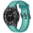 For Samsung Galaxy Watch 6 Classic 43mm 20mm Two Color Textured Silicone Watch Band(Teal) - Watch Bands by PMC TechLife | Online Shopping South Africa | PMC TechLife