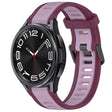 For Samsung Galaxy Watch 6 Classic 43mm 20mm Two Color Textured Silicone Watch Band(Purple) - Watch Bands by PMC TechLife | Online Shopping South Africa | PMC TechLife