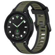 For Samsung Galaxy watch 5 Pro Golf Edition 20mm Two Color Textured Silicone Watch Band(Green+Black)