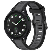 For Samsung Galaxy watch 5 Golf Edition 20mm Two Color Textured Silicone Watch Band(Grey+Black)