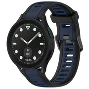 For Samsung Galaxy watch 5 Golf Edition 20mm Two Color Textured Silicone Watch Band(Midnight Blue+Black)