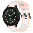 For Samsung Galaxy watch 5 Golf Edition 20mm Two Color Textured Silicone Watch Band(White+Pink) - Watch Bands by PMC TechLife | Online Shopping South Africa | PMC TechLife