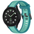 For Samsung Galaxy watch 5 Golf Edition 20mm Two Color Textured Silicone Watch Band(Teal) - Watch Bands by PMC TechLife | Online Shopping South Africa | PMC TechLife