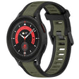 For Samsung Galaxy Watch 5 Pro  45mm 20mm Two Color Textured Silicone Watch Band(Green+Black) - Watch Bands by PMC TechLife | Online Shopping South Africa | PMC TechLife