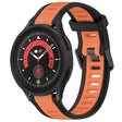 For Samsung Galaxy Watch 5 Pro  45mm 20mm Two Color Textured Silicone Watch Band(Orange+Black) - Watch Bands by PMC TechLife | Online Shopping South Africa | PMC TechLife