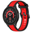 For Samsung Galaxy Watch 5 Pro  45mm 20mm Two Color Textured Silicone Watch Band(Red+Black) - Watch Bands by PMC TechLife | Online Shopping South Africa | PMC TechLife