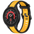 For Samsung Galaxy Watch 5 Pro  45mm 20mm Two Color Textured Silicone Watch Band(Yellow+Black) - Watch Bands by PMC TechLife | Online Shopping South Africa | PMC TechLife