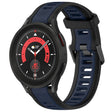 For Samsung Galaxy Watch 5 Pro  45mm 20mm Two Color Textured Silicone Watch Band(Midnight Blue+Black) - Watch Bands by PMC TechLife | Online Shopping South Africa | PMC TechLife