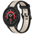 For Samsung Galaxy Watch 5 Pro  45mm 20mm Two Color Textured Silicone Watch Band(Starlight + Black) - Watch Bands by PMC TechLife | Online Shopping South Africa | PMC TechLife