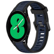 For Samsung Galaxy Watch 4 44mm 20mm Two Color Textured Silicone Watch Band(Midnight Blue+Black) - Watch Bands by PMC TechLife | Online Shopping South Africa | PMC TechLife