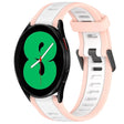 For Samsung Galaxy Watch 4 44mm 20mm Two Color Textured Silicone Watch Band(White+Pink) - Watch Bands by PMC TechLife | Online Shopping South Africa | PMC TechLife