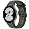 For Samsung Galaxy Watch 4 40mm 20mm Two Color Textured Silicone Watch Band(Green+Black) - Watch Bands by PMC TechLife | Online Shopping South Africa | PMC TechLife