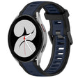 For Samsung Galaxy Watch 4 40mm 20mm Two Color Textured Silicone Watch Band(Midnight Blue+Black) - Watch Bands by PMC TechLife | Online Shopping South Africa | PMC TechLife