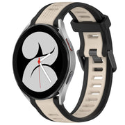 For Samsung Galaxy Watch 4 40mm 20mm Two Color Textured Silicone Watch Band(Starlight + Black)