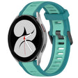 For Samsung Galaxy Watch 4 40mm 20mm Two Color Textured Silicone Watch Band(Teal) - Watch Bands by PMC TechLife | Online Shopping South Africa | PMC TechLife