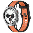 For Samsung  Galaxy Watch 4 Classic 42mm 20mm Two Color Textured Silicone Watch Band(Orange+Black) - Watch Bands by PMC TechLife | Online Shopping South Africa | PMC TechLife