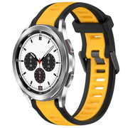 For Samsung  Galaxy Watch 4 Classic 42mm 20mm Two Color Textured Silicone Watch Band(Yellow+Black)