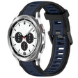 For Samsung  Galaxy Watch 4 Classic 42mm 20mm Two Color Textured Silicone Watch Band(Midnight Blue+Black) - Watch Bands by PMC TechLife | Online Shopping South Africa | PMC TechLife