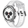 For Samsung  Galaxy Watch 4 Classic 42mm 20mm Two Color Textured Silicone Watch Band(White+Grey) - Watch Bands by PMC TechLife | Online Shopping South Africa | PMC TechLife