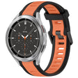 For Samsung  Galaxy Watch 4 Classic 46mm 20mm Two Color Textured Silicone Watch Band(Orange+Black) - Watch Bands by PMC TechLife | Online Shopping South Africa | PMC TechLife