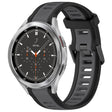 For Samsung  Galaxy Watch 4 Classic 46mm 20mm Two Color Textured Silicone Watch Band(Grey+Black) - Watch Bands by PMC TechLife | Online Shopping South Africa | PMC TechLife