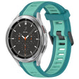 For Samsung  Galaxy Watch 4 Classic 46mm 20mm Two Color Textured Silicone Watch Band(Teal) - Watch Bands by PMC TechLife | Online Shopping South Africa | PMC TechLife