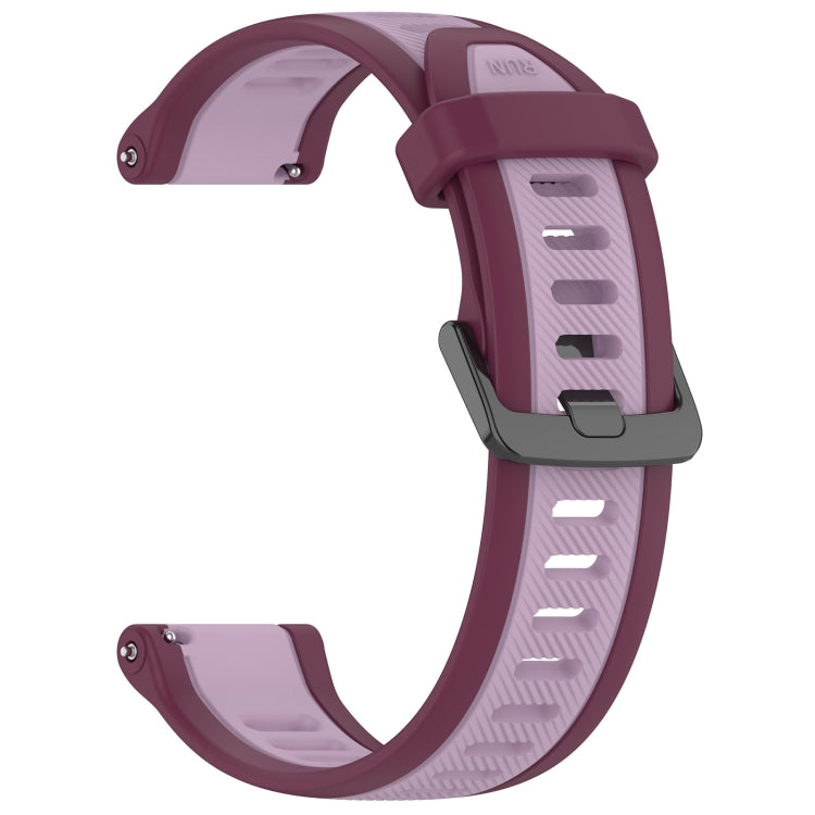For Samsung Galaxy Watch Active 2 44mm 20mm Two Color Textured Silicone Watch Band(Purple)