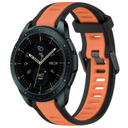 For Samsung Galaxy Watch 42mm 20mm Two Color Textured Silicone Watch Band(Orange+Black)
