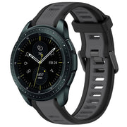 For Samsung Galaxy Watch 42mm 20mm Two Color Textured Silicone Watch Band(Grey+Black)