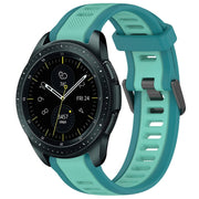 For Samsung Galaxy Watch 42mm 20mm Two Color Textured Silicone Watch Band(Teal)