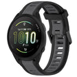 For Garmin Forerunner 165 20mm Two Color Textured Silicone Watch Band(Grey+Black) - Watch Bands by PMC TechLife | Online Shopping South Africa | PMC TechLife