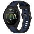 For Garmin Forerunner 165 20mm Two Color Textured Silicone Watch Band(Midnight Blue+Black) - Watch Bands by PMC TechLife | Online Shopping South Africa | PMC TechLife