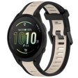 For Garmin Forerunner 165 Music 20mm Two Color Textured Silicone Watch Band(Starlight + Black) - Watch Bands by PMC TechLife | Online Shopping South Africa | PMC TechLife