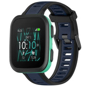 For Garmin Bounce 20mm Two Color Textured Silicone Watch Band(Midnight Blue+Black)