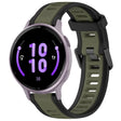 For Garmin Active 5 20mm Two Color Textured Silicone Watch Band(Green+Black) - Watch Bands by PMC TechLife | Online Shopping South Africa | PMC TechLife