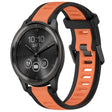 For Garmin VivoMove Trend 20mm Two Color Textured Silicone Watch Band(Orange+Black) - Watch Bands by PMC TechLife | Online Shopping South Africa | PMC TechLife