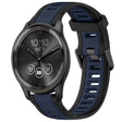 For Garmin VivoMove Trend 20mm Two Color Textured Silicone Watch Band(Midnight Blue+Black) - Watch Bands by PMC TechLife | Online Shopping South Africa | PMC TechLife