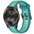 For Garmin VivoMove Trend 20mm Two Color Textured Silicone Watch Band(Teal) - Watch Bands by PMC TechLife | Online Shopping South Africa | PMC TechLife