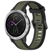For Garmin Vivoactive 3 20mm Two Color Textured Silicone Watch Band(Green+Black)