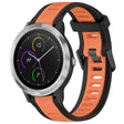 For Garmin Vivoactive 3 20mm Two Color Textured Silicone Watch Band(Orange+Black) - Watch Bands by PMC TechLife | Online Shopping South Africa | PMC TechLife
