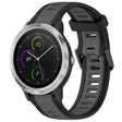 For Garmin Vivoactive 3 20mm Two Color Textured Silicone Watch Band(Grey+Black) - Watch Bands by PMC TechLife | Online Shopping South Africa | PMC TechLife