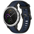 For Garmin Vivoactive 3 20mm Two Color Textured Silicone Watch Band(Midnight Blue+Black) - Watch Bands by PMC TechLife | Online Shopping South Africa | PMC TechLife
