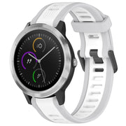 For Garmin Vivoactive 3 20mm Two Color Textured Silicone Watch Band(White+Grey)