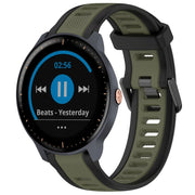 For Garmin Vivoactive3 Music 20mm Two Color Textured Silicone Watch Band(Green+Black)